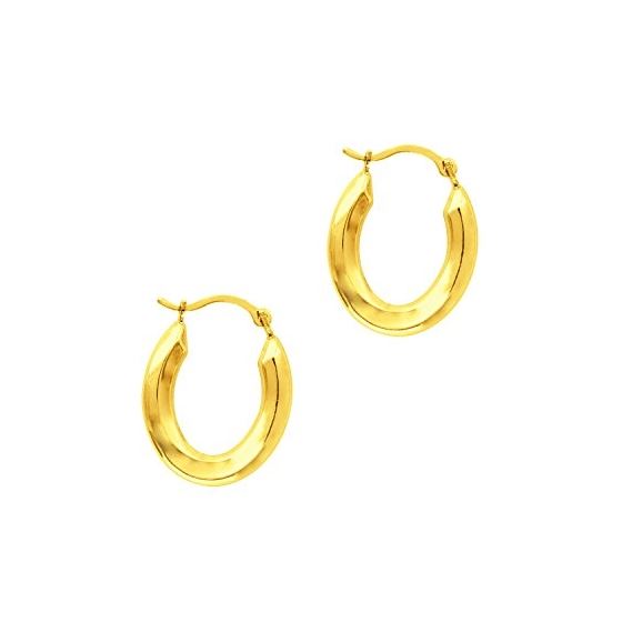 10K Yellow Gold Ladies Hoop Earrings ZER971