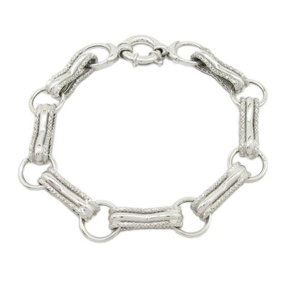 Womens Sterling silver Circular multi link bracelet 1