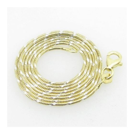 Ladies .925 Italian Sterling Silver Two Tone Snake Link Chain Length - 24 inches Width - 1mm 1