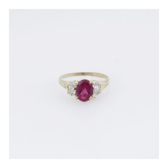 10k Yellow Gold Syntetic purple gemstone ring ajr55 Size: 6.75 3