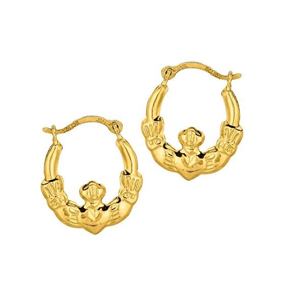 10K Yellow Gold Ladies Hoop Earrings 514ER
