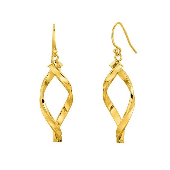 14K Yellow Gold Ladies Drop Earrings ER1499