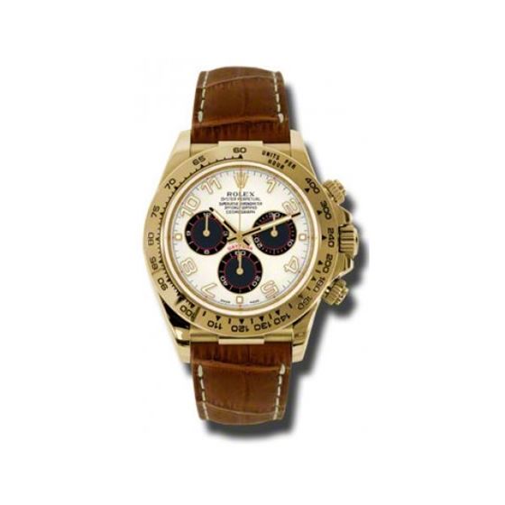 Rolex Watches  Daytona Yellow Gold  Leather Strap 116518 ibkbr