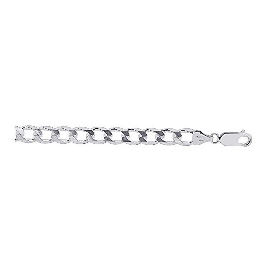 Sterling Silver 7.0 mm Wide Curb Chain 20 Inch Long