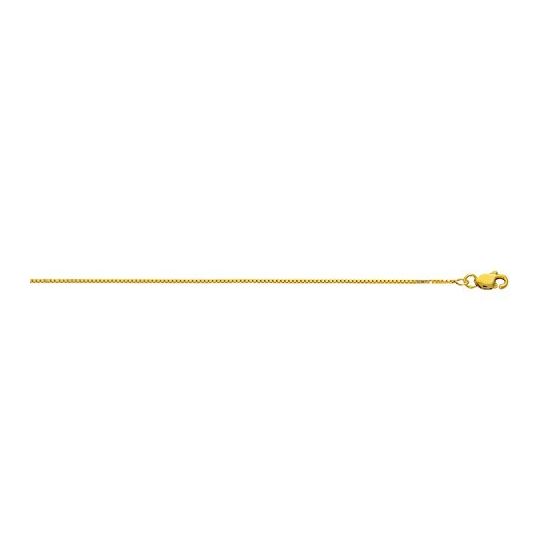 10K Yellow Gold 0.8mm wide Shiny Box Chain with Lobster Clasp