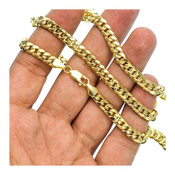 10K YELLOW Gold HOLLOW ITALY CUBAN Chain - 24 Inches Long 6MM Wide 3