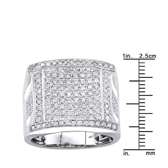 10K Gold Affordable Statement Mens Diamond Band-3