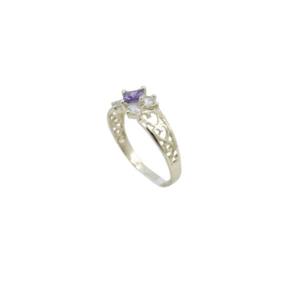 10k Yellow Gold Syntetic blue gemstone ring ajr65 Size: 8 1