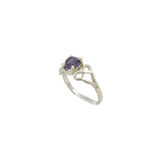 10k Yellow Gold Syntetic purple gemstone ring ajjr70 Size: 2.5 1