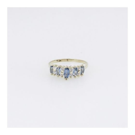 10k Yellow Gold Syntetic blue gemstone ring ajr68 Size: 8 3