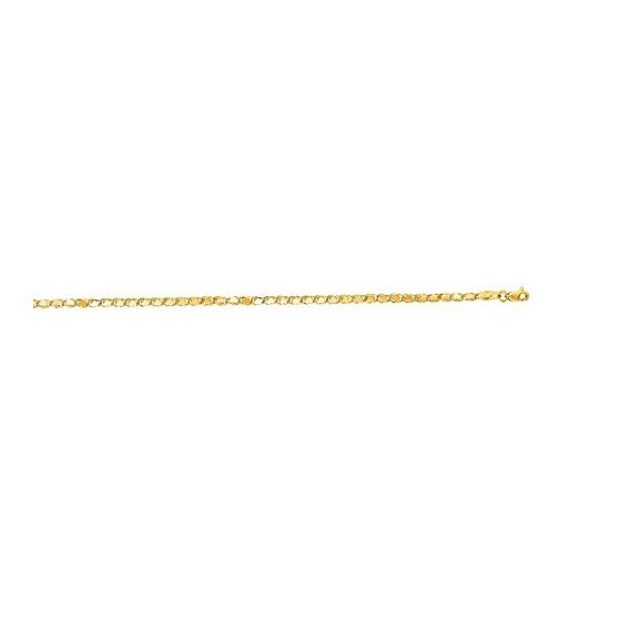 "14K Yellow Gold Heart Chain 16"" inches long x2.9mm wide"