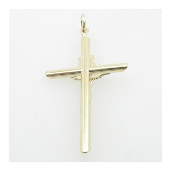 Mens 10K Solid Yellow Gold white jesus cross Length - 2.09 inches Width - 1.10 inches 3