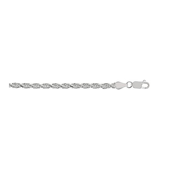 Sterling Silver 3.6 mm Wide Rope Chain 20 Inch Long