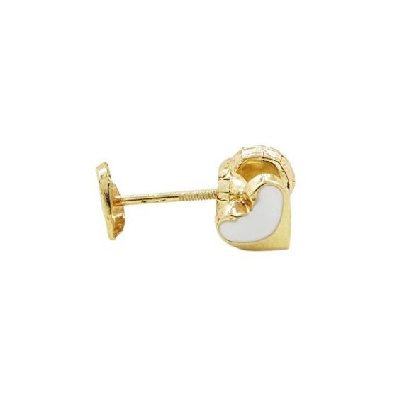 14K Yellow gold Heart stud earrings for Children/Kids web109 1