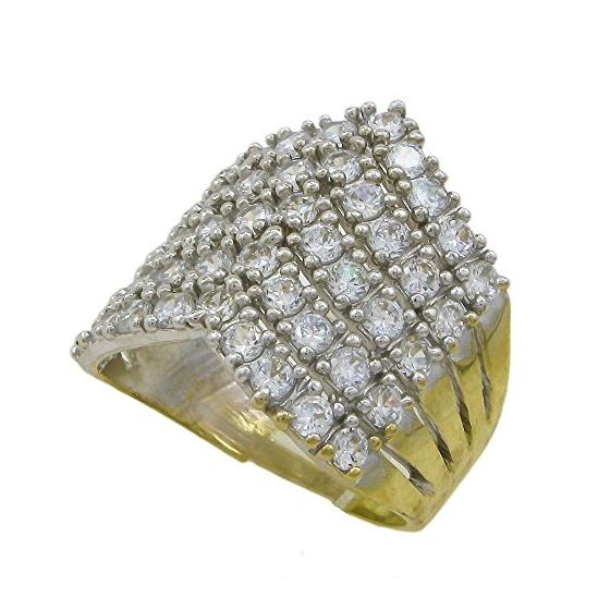 10K Yellow Gold womens cluster ring ASVJ18 1