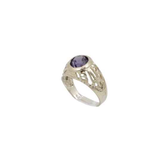 10k Yellow Gold Syntetic purple gemstone ring ajjr54 Size: 2.25 1
