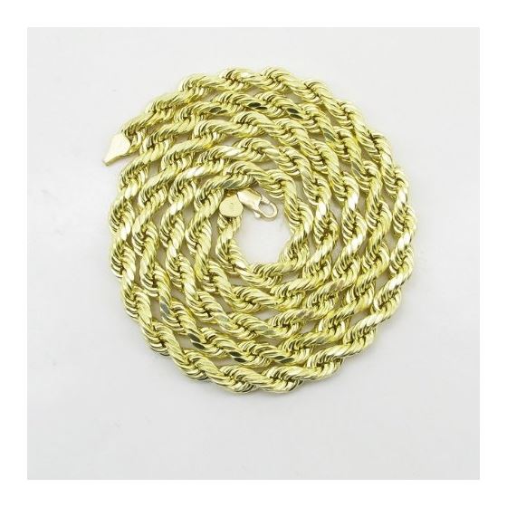 "Mens 10k Yellow Gold HOLLOW rope chain 30"" long and 5.5mm wide 3"