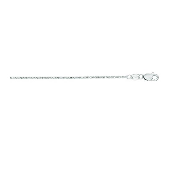 14K White Gold 0.9mm wide Diamond Cut Lumina Pendant Chain with Lobster Clasp 1