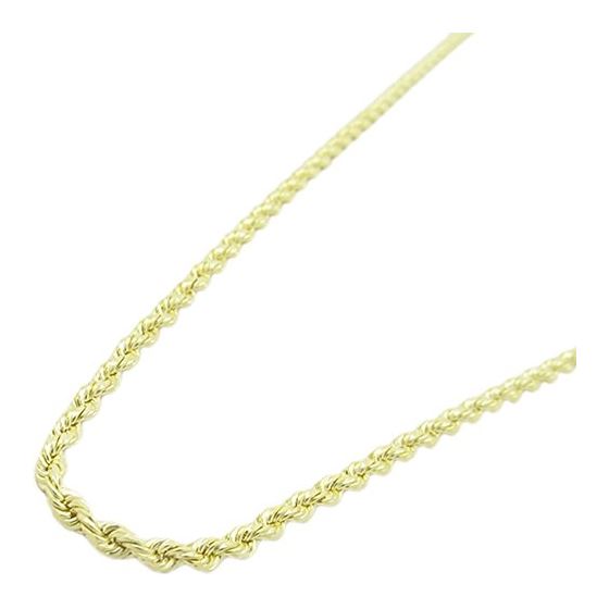 "Mens 10k Yellow Gold skinny rope chain ELNC31 22"" long and 2mm wide 1"