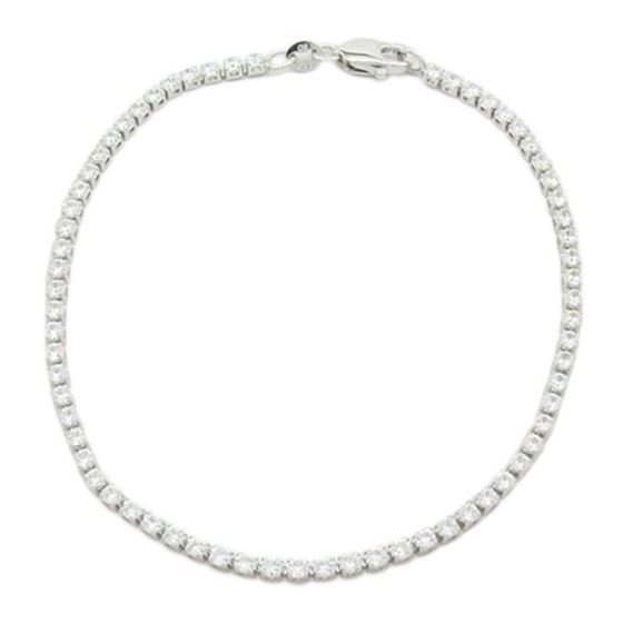 Womens Sterling silver White single row cz bracelet 1