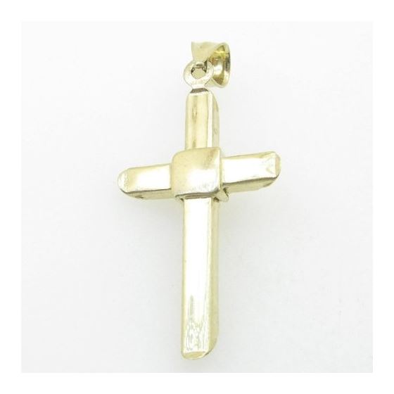 Unisex 10K Solid Yellow Gold flower jesus cross Length - 1.75 inches Width - 20.5mm 3