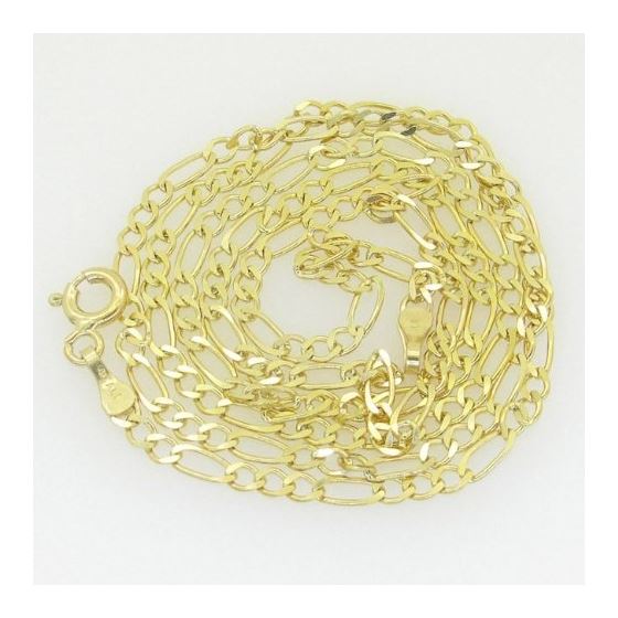 10K Yellow Gold figaro open link chain GC85 1