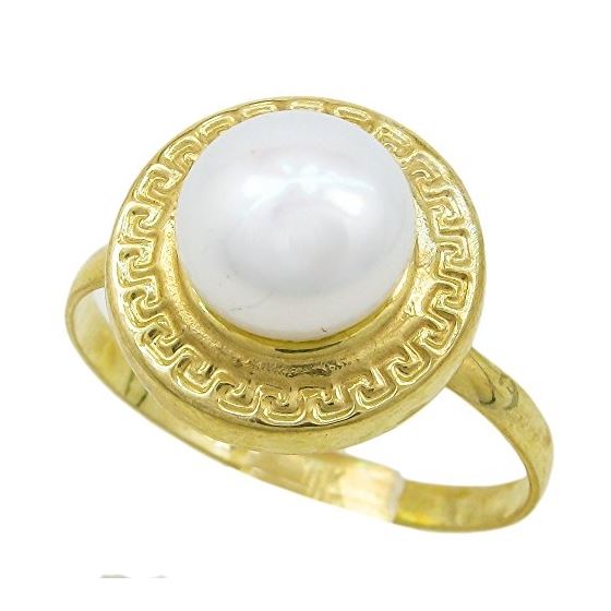 10K Yellow Gold womens synthetic pear ring ASVJ41 1