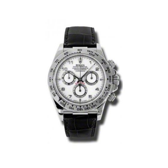Rolex Watches  Daytona White Gold  Leather Strap 116519 wabk