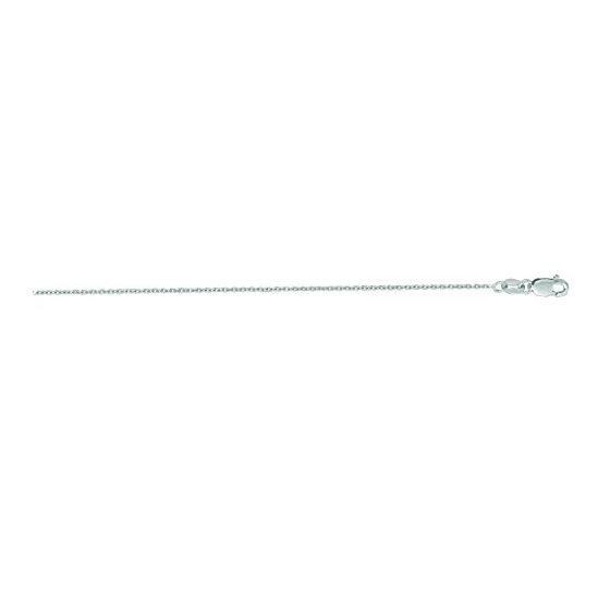 10K 20 inch long White Gold 1.1mm wide Diamond Cut Cable Chain with Lobster Clasp FJ-030WLCAB-20