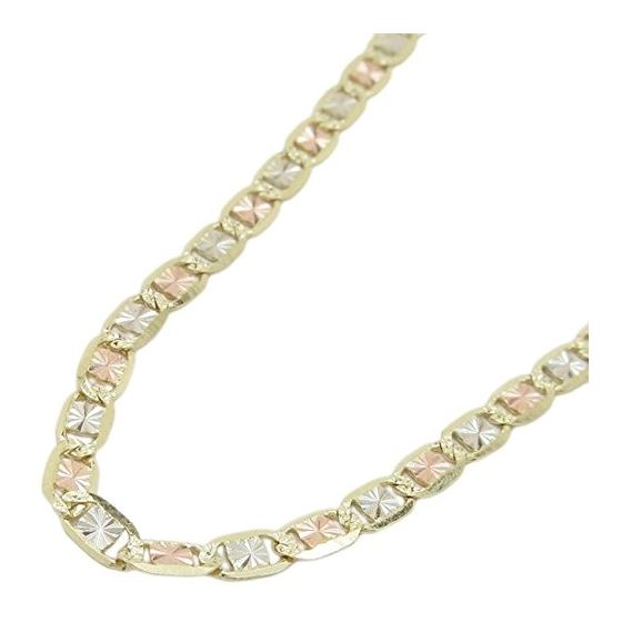 "14K Three tone valentine chain 18"" Long 3MM Wide MLC7 1"