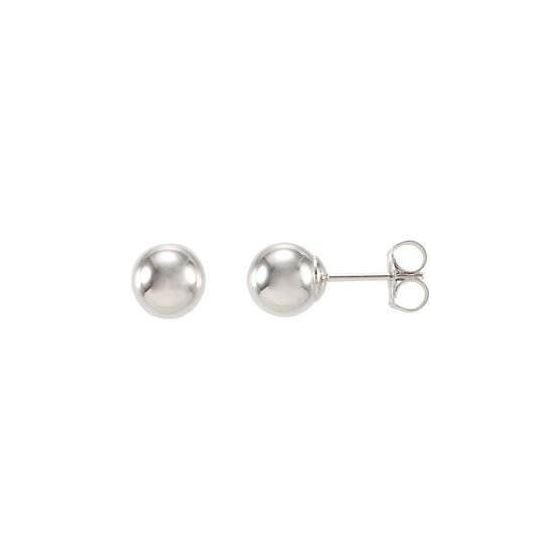 Unisex Real 14K Solid White Gold 2mm Ball Stud Earrings W/ Free Gift Box 43-14 Size unisex