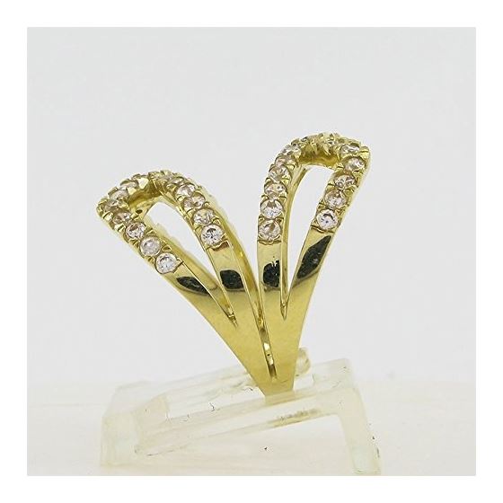 10K Yellow Gold womens designer lace ring ASVJ4 3