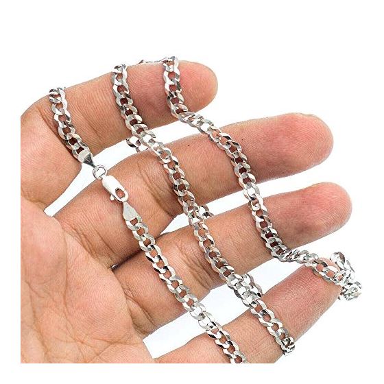 14K WHITE Gold SOLID ITALY CUBAN Chain - 24 Inches Long 4.6MM Wide 3