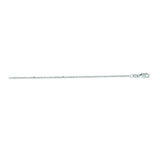 14K White Gold 1.5mm wide Diamond Cut Cable Link Chain with Lobster Clasp 1