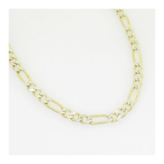 10K Yellow Gold diamond cut figaro chain GC105 3