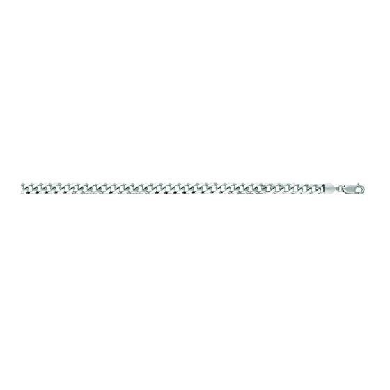 "14K White Gold Comfort Curb Chain 81/2"" inches long x4.4mm wide"