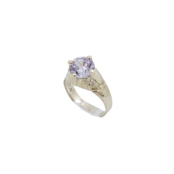 10k Yellow Gold Syntetic white gemstone ring ajjr71 Size: 2 1