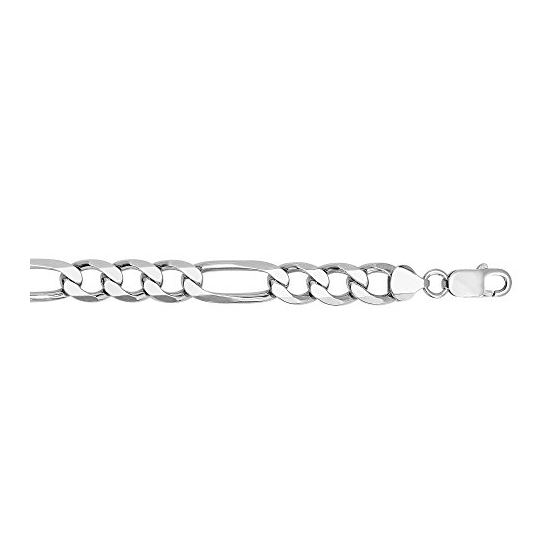 Sterling Silver Figaro Chain Necklace and Bracelet 9MM Wide