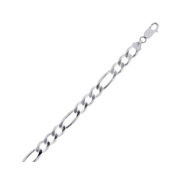 Sterling Silver 9.5 mm Wide Figaro Chain 20 Inch Long