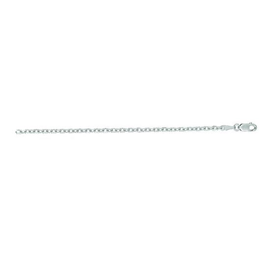 "14K White Gold Cable Chain 20"" inches long x2.3mm wide"