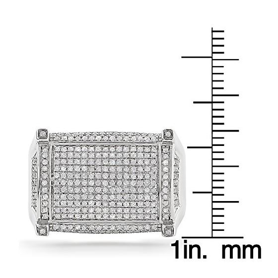 10K Mens Pave Set Natural 1.1 Ctw Diamond Ring F-3