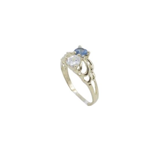 10k Yellow Gold Syntetic blue gemstone ring ajr43 Size: 6.5 1