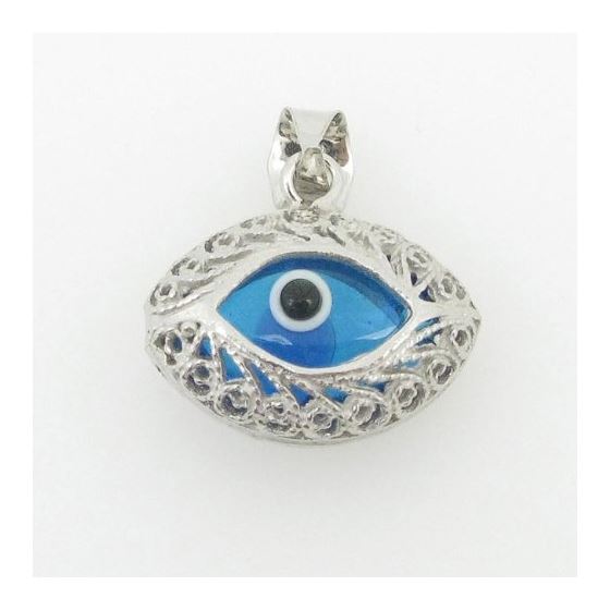 womens bp127 kabbalah evil eye .925 Sterling Silver good luck charm pendant 1