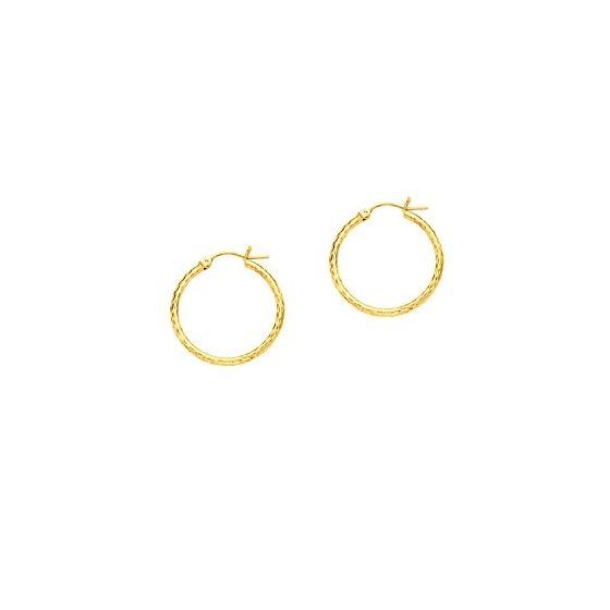 14K Yellow Gold Ladies Hoop Earrings LT223