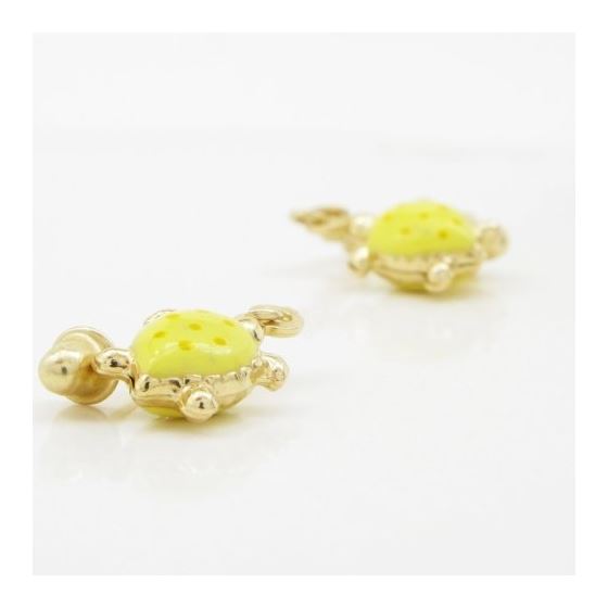 14K Yellow gold Tortoise cz chandelier earrings for Children/Kids web393 3