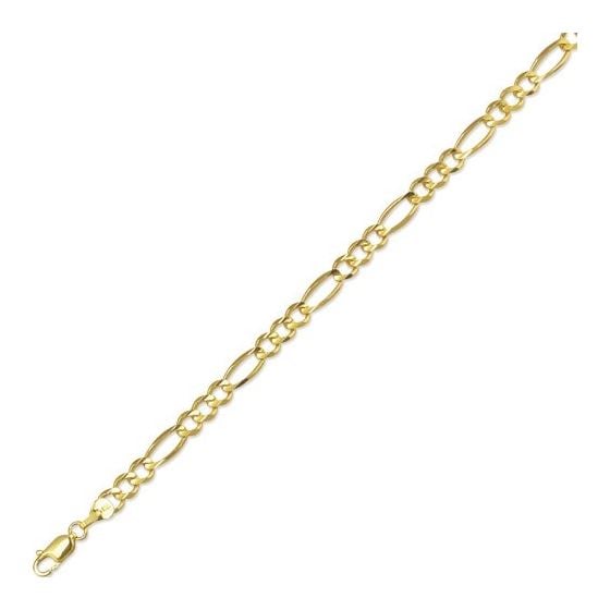 10K 18 inch long Yellow Gold 5.0mm wide Diamond Cut Royal Figaro Link with Lobster Clasp