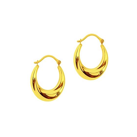 10K Yellow Gold Ladies Hoop Earrings ZER563