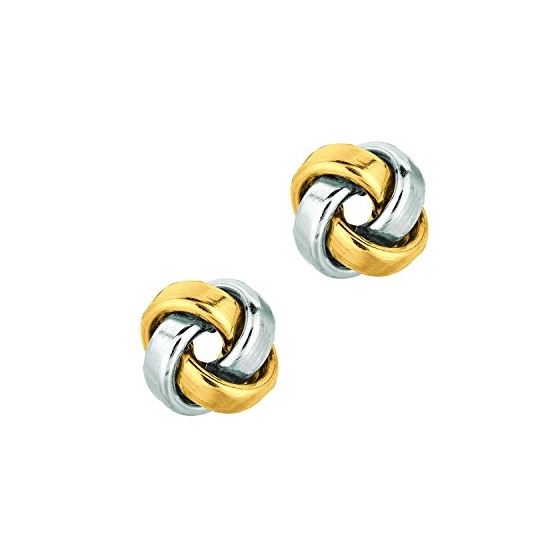 14K Yellow White Gold Ladies Post Earrings ER1251