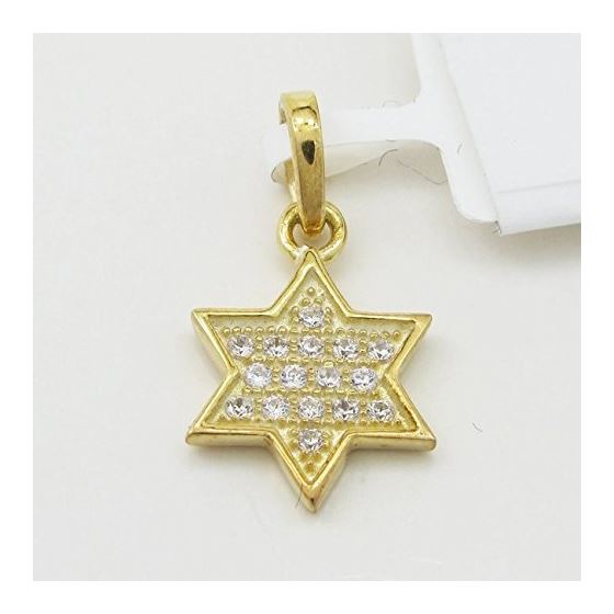 Womens Yellow star of david cz pendant Silver30 3