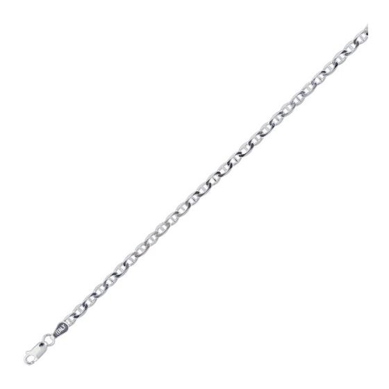 Sterling silver 2.8 mm Wide Polished Diamond Cut Flat Mariner Chain 20 Inch Long